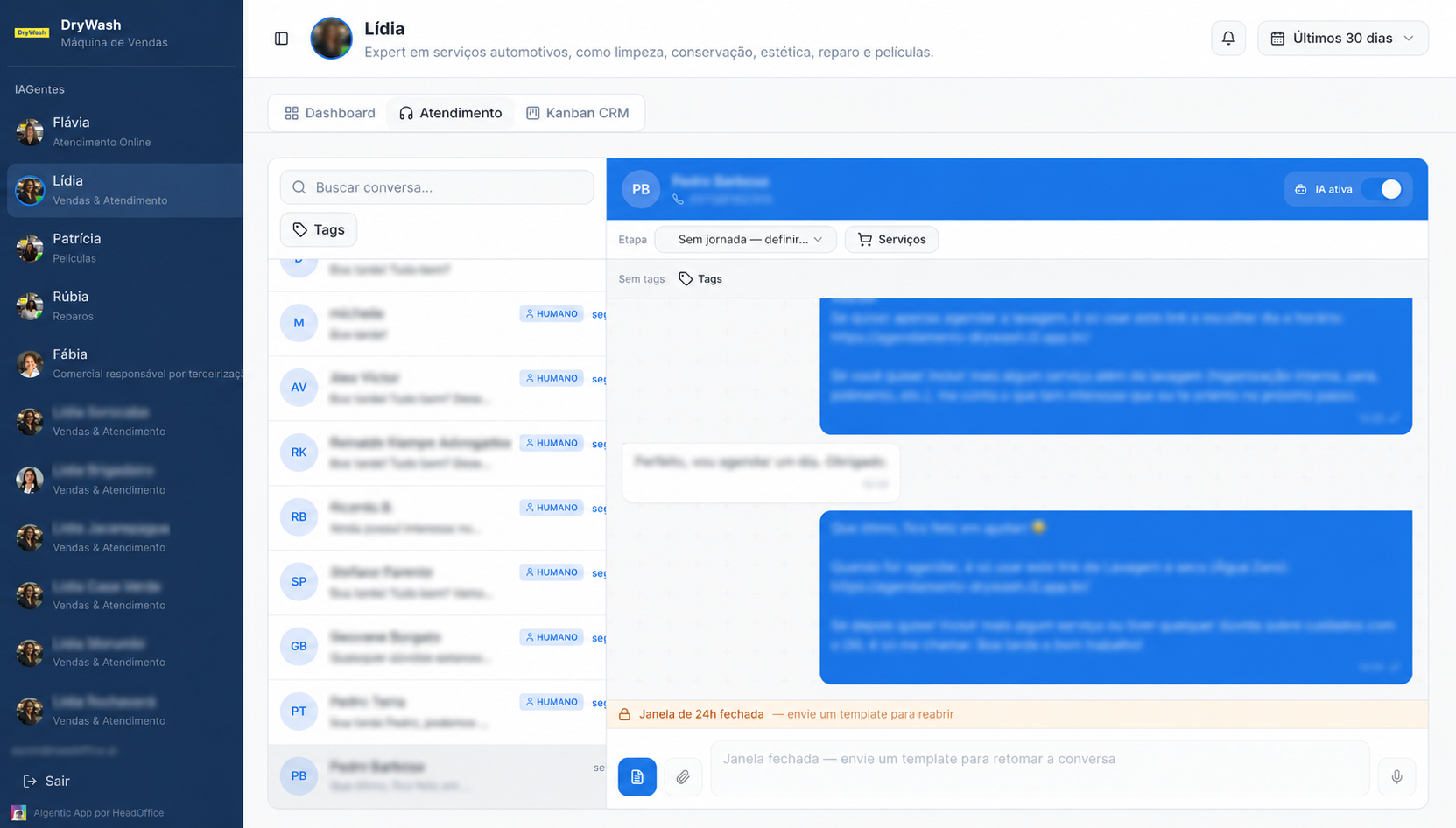 Central de atendimento no WhatsApp na plataforma HeadOffice
